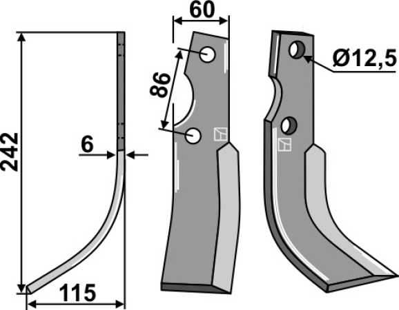 Fräsmesser 242x60mm, links